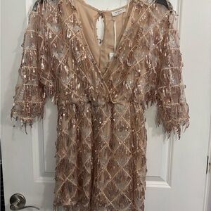 Sweet Sparkles Sequin Embellished Pink “Swiftie” Mini Dress, Sz M